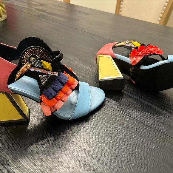 Colorful High Heel Sandals – EU 39 / US 8.5–9 – Worn Once – Bold & Trendy - Picture 5 of 5